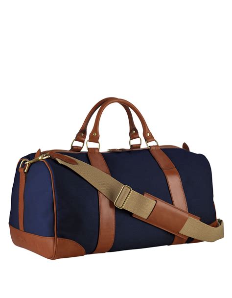 navy blue canvas gym bag